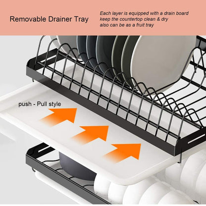 Wall Mounted Dish Drainer, Hanging Kitchen Dish Drying Rack.