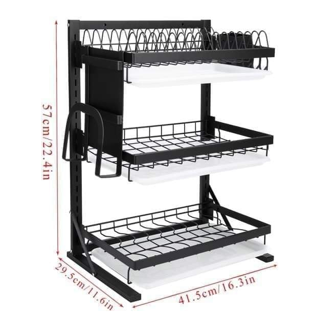 Wall Mounted Dish Drainer, Hanging Kitchen Dish Drying Rack.