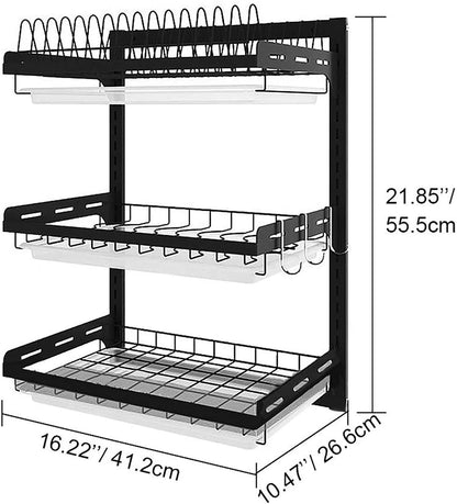 Wall Mounted Dish Drainer, Hanging Kitchen Dish Drying Rack.