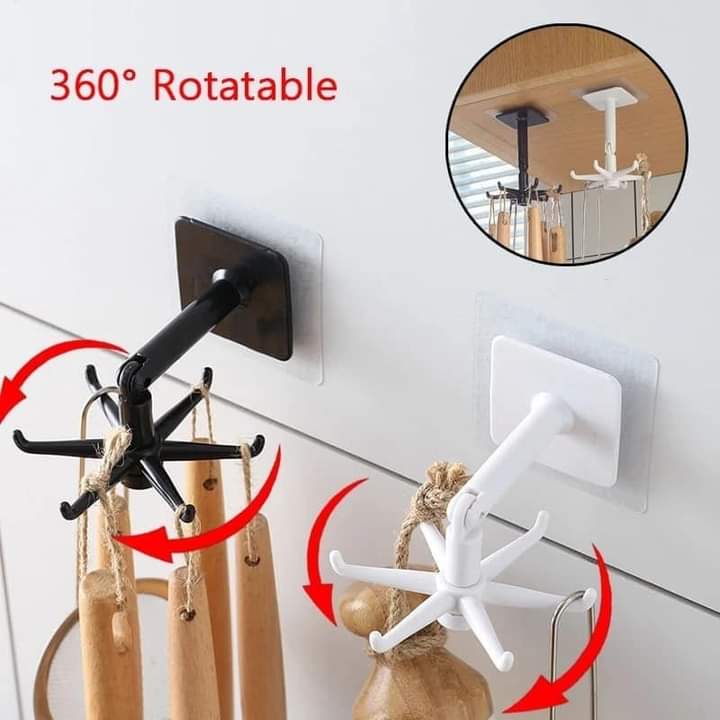 360 Degrees Rotating Folding Hook Self-Adhesive Hook