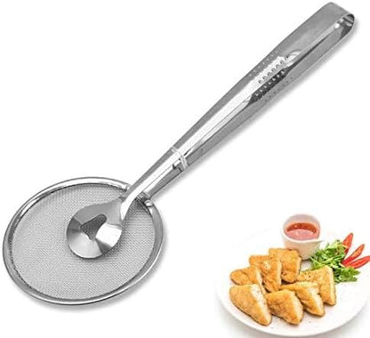 2-in-1 Oil-Frying Filter Clip, Kitchen Food Strainer Tongs for Fried Food