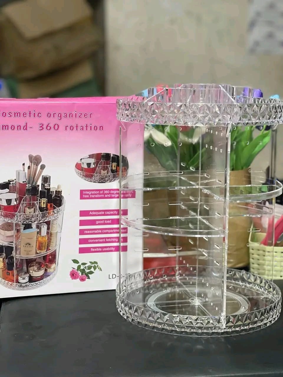 360 Degree Rotation Cosmetic Organizer Box