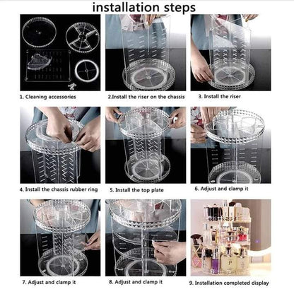 360 Degree Rotation Cosmetic Organizer Box