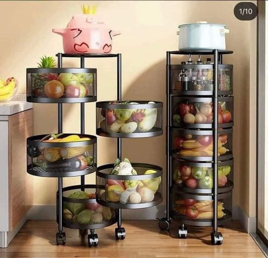 5 Layer Round Shape Kitchen Rack.