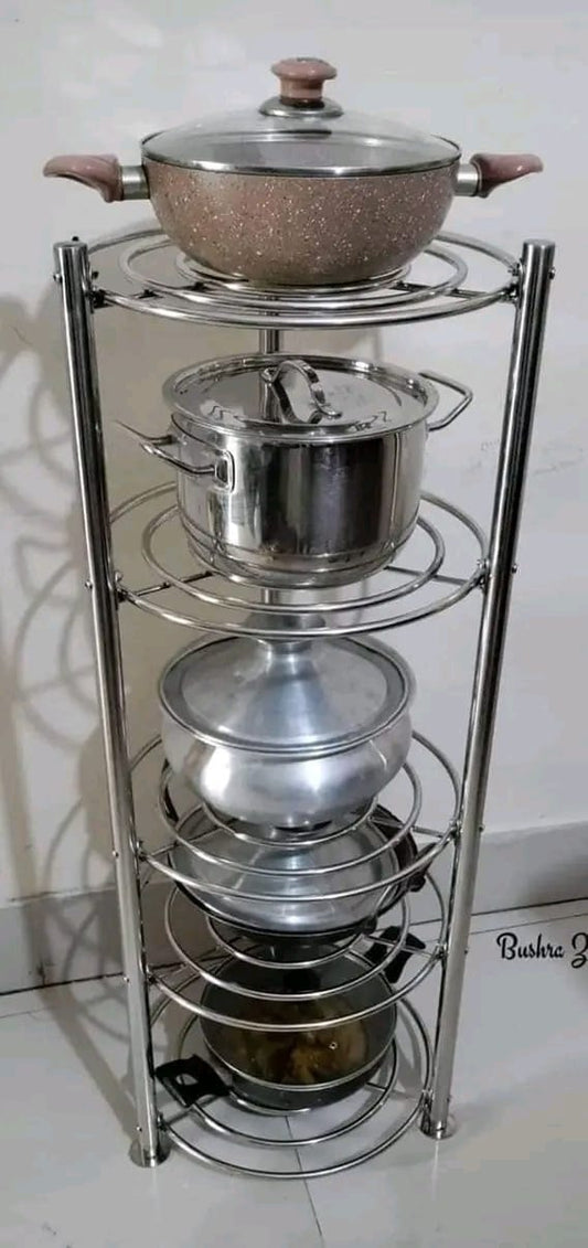 5 Layer Kitchen Steel Pot Rack