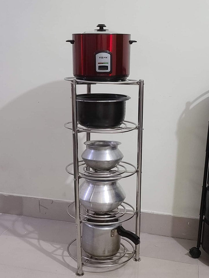 5 Layer Kitchen Steel Pot Rack