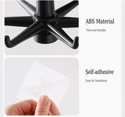 360 Degrees Rotating Folding Hook Self-Adhesive Hook