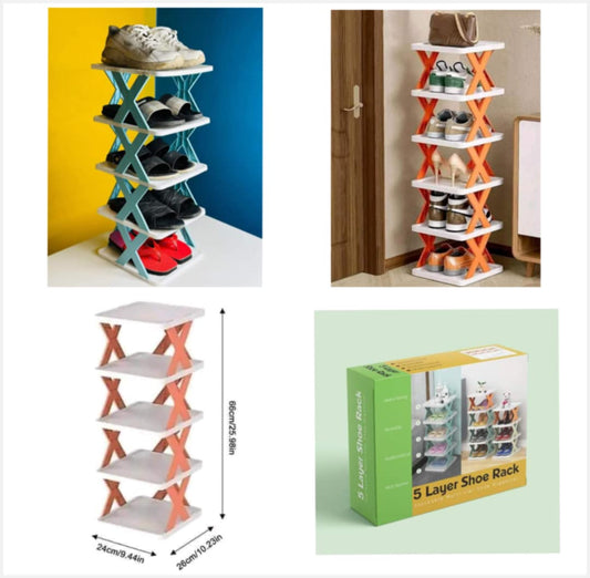 5, Layer Shoe Rack Stackable Multi-tier Shoe Organizer